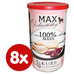 FALCO MAX Deluxe konzerve za odrasle pse, 3/4 piščanca z ledvičkami, 8x 1200 g