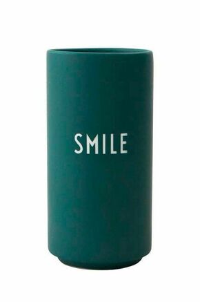 Temno zelena porcelanasta vaza Design Letters Smile