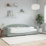 vidaXL Dnevna postelja z vzmetnico svetlo siva 80x200 cm žamet