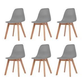 VidaXL Jedilni stoli 6 kosov sive barve