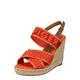 Tommy Hilfiger sandali - oranžna. Sandali iz kolekcije Tommy Hilfiger. Model izdelan iz kombinacije naravnega usnja in tekstilnega materiala.