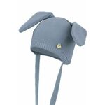 Otroška bombažna kapa Jamiks PILVI - modra. Otroška kapa iz kolekcije Jamiks. Model izdelan iz enobarvne pletenine.