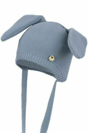 Otroška bombažna kapa Jamiks PILVI - modra. Otroška kapa iz kolekcije Jamiks. Model izdelan iz enobarvne pletenine.