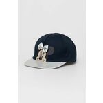 Otroška bombažna kapa Name it - mornarsko modra. Otroška kapa s šiltom vrste baseball iz kolekcije Name it. Model izdelan iz tkanine z nalepko.