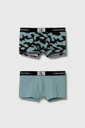 Otroške boksarice Calvin Klein Underwear 2-pack - modra. Otroški boksarice iz kolekcije Calvin Klein Underwear. Model izdelan iz elastične pletenine. V kompletu sta dva para.
