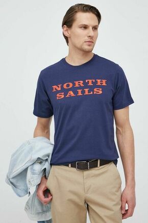 Bombažna kratka majica North Sails mornarsko modra barva - mornarsko modra. Lahkotna kratka majica iz kolekcije North Sails. Model izdelan iz tanke