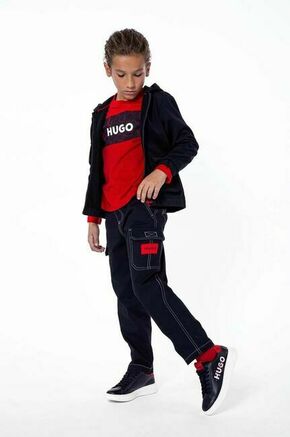 Otroški pulover HUGO črna barva