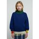 Otroški pulover s primesjo volne Bobo Choses - modra. Otroške Pulover iz kolekcije Bobo Choses. Model s puli ovratnikom, izdelan iz udobne pletenine.