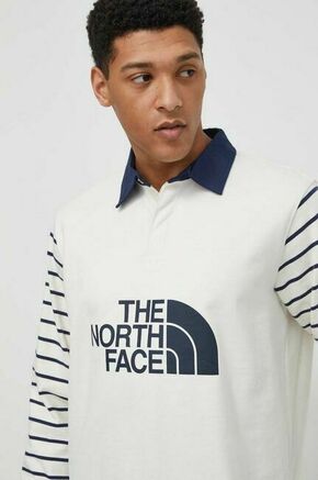 Bombažna majica z dolgimi rokavi The North Face bež barva - bež. Majica z dolgimi rokavi iz kolekcije The North Face. Model izdelan iz debele