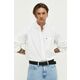 Bombažna srajca Tommy Jeans moška, bela barva - bela. Srajca iz kolekcije Tommy Jeans, izdelana iz enobarvne tkanine. Model iz izjemno udobne bombažne tkanine.