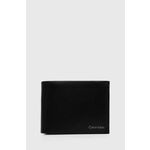 Usnjena denarnica Calvin Klein moška, črna barva, K50K512078 - črna. Srednje velika denarnica iz kolekcije Calvin Klein. Model izdelan iz naravnega usnja.