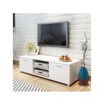 VIDAXL TV omarica visok sijaj bela 140x40,3x34,7 cm