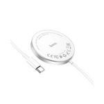 HOCO 3v1 15W induktivni polnilec, združljiv z MagSafe Delight CW41 bel