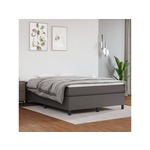 Vidaxl Box spring posteljni okvir siv 140x190 cm umetno usnje