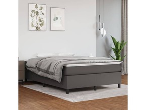 Vidaxl Box spring posteljni okvir siv 140x190 cm umetno usnje