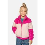 Otroški pulover Coccodrillo roza barva - roza. Otroški pulover iz kolekcije Coccodrillo. Model z zapenjanjem na zadrgo, izdelan iz enobarvne pletenine.