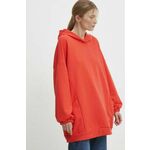 Pulover Answear Lab ženska, rdeča barva, s kapuco - rdeča. Pulover s kapuco iz kolekcije Answear Lab, izdelan iz enobarvne pletenine. Kolekcija je na voljo izključno na Answear.Si.