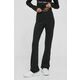 Hlače Calvin Klein Jeans ženski, črna barva - črna. Hlače iz kolekcije Calvin Klein Jeans. Model izdelan iz debele, rahlo elastične pletenine. Lahkoten elastičen material zagotavlja popolno svobodo gibanja.