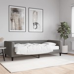 Vidaxl Dnevna postelja z vzmetnico temno siva 90x200 cm blago