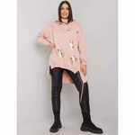 RELEVANCE Ženska majica s kapuco plus size PAULIE roza RV-BL-7273.47_380176 Univerzalni