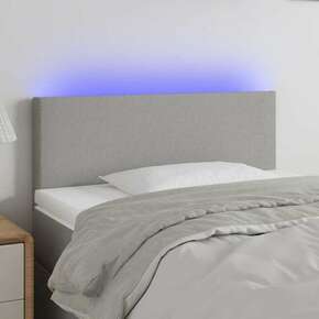 Greatstore LED posteljno vzglavje svetlo sivo 90x5x78/88 cm blago