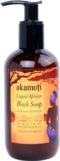 "Akamuti Tekoče afriško črno milo s kadilom in pačulijem - 250 ml"