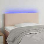 Greatstore LED posteljno vzglavje kapučino 100x5x78/88 cm umetno usnje