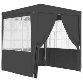 VidaXL Profesionalen vrtni šotor s stranicami 2x2 m antraciten 90 g/m²