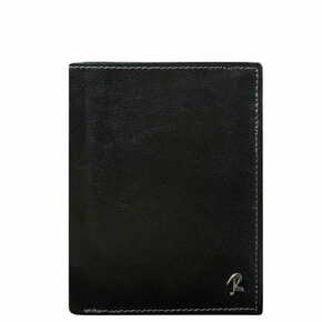 CEDAR Črna usnjena moška denarnica s ključavnico proti kraji CE-PR-N4-BSR-VT.51_288980 Univerzalni