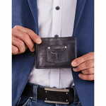 CEDAR Temno modra moška denarnica z dodatkom CE-PF-N992-HP-NAP.27_301070 Univerzalni