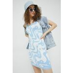 Obleka Hollister Co. - modra. Obleka iz kolekcije Hollister Co. Oprijet model izdelan iz tanke, elastične pletenine.
