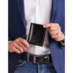 CEDAR Moška črna usnjena denarnica brez zaponke CE-PF-N4-VTL.71_290385 Univerzalni