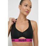 Modrček HUGO črna barva - črna. Modrček športnega kroja iz kolekcije HUGO. Model izdelan iz udobnega materiala.