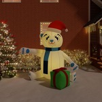 vidaXL Božični napihljiv medved z LED lučkami 240 cm