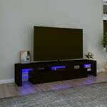 vidaXL TV omarica z LED lučkami črna 200x36,5x40 cm