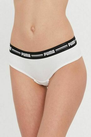 Puma brazilke (2-pack) - bela. Brazilke iz kolekcije Puma. Model izdelan iz elastične pletenine. V kompletu sta dva para.