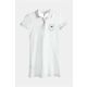 Otroška bombažna obleka Lacoste EJ2816 001 bela barva - bela. Otroška obleka iz kolekcije Lacoste. Raven model, izdelan iz enobarvne pletenine.