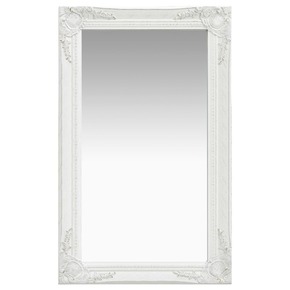 VidaXL Stensko ogledalo v baročnem stilu 50x80 cm belo