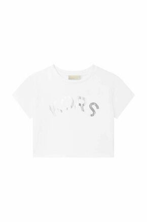 Otroška bombažna kratka majica Michael Kors bela barva - bela. Otroški kratka majica iz kolekcije Michael Kors. Model izdelan iz pletenine s potiskom.