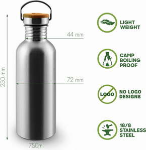 Bambaw Steklenica iz nerjavečega jekla za večkratno uporabo - 750 ml