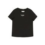 Otroška bombažna kratka majica Tommy Hilfiger črna barva - črna. Otroški kratka majica iz kolekcije Tommy Hilfiger. Model izdelan iz pletenine z nalepko.
