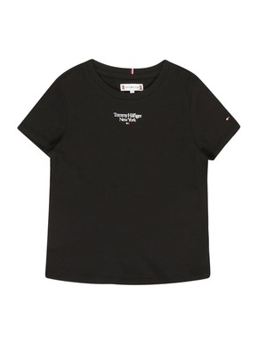 Otroška bombažna kratka majica Tommy Hilfiger črna barva - črna. Otroški kratka majica iz kolekcije Tommy Hilfiger. Model izdelan iz pletenine z nalepko.
