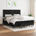 Box spring postelja z vzmetnico črna 180x200 cm blago - vidaXL - črna - 89,24 - 180 x 200 cm - vidaXL