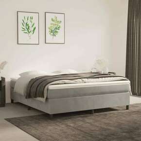 VidaXL Box spring postelja z vzmetnico svetlo siva 180x200 cm žamet