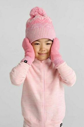 Otroška volnena kapa Reima Pohjoinen roza barva - roza. Otroška kapa iz kolekcije Reima. Model izdelan iz vzorčaste pletenine.