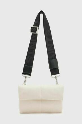 Usnjena torbica AllSaints rjava barva - rjava. Majhna torbica iz kolekcije AllSaints. Model na zapenjanje