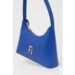 Usnjena torbica Furla Diamante mini - modra. Torba iz kolekcje Furla. Na zapenjanje model narejen iz naravnega usnja.