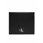 Calvin Klein Jeans Velika moška denarnica Monogram Soft Bifold W/Coin K50K511456 Črna