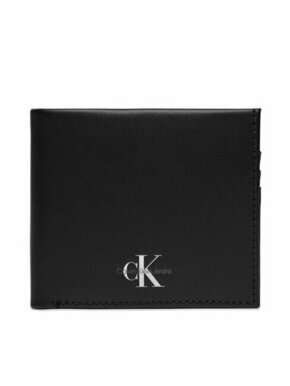 Calvin Klein Jeans Velika moška denarnica Monogram Soft Bifold W/Coin K50K511456 Črna