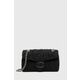 Jeans torba Coach črna barva - črna. Srednje velika torbica iz kolekcije Coach. Model na zapenjanje, izdelan iz kombinacije jeansa in naravnega usnja. Lahek in udoben model, idealen za vsakodnevno nošenje.